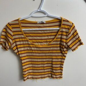 Zara stripes crop top short sleeve small